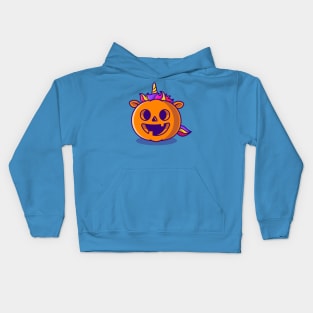 Cute Unicorn Pumpkin Halloween Cartoon Kids Hoodie